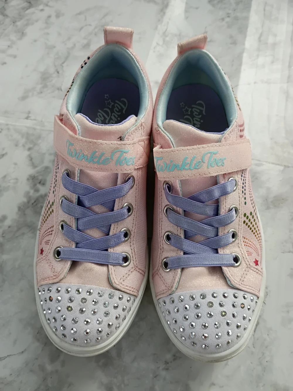 Girls Pink and Purple Light-Up Sneakers
